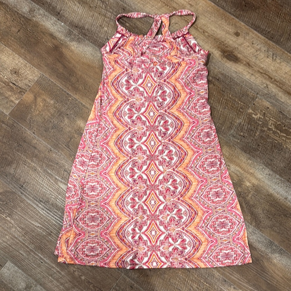Vibrant Pink and Orange Patterned Dress